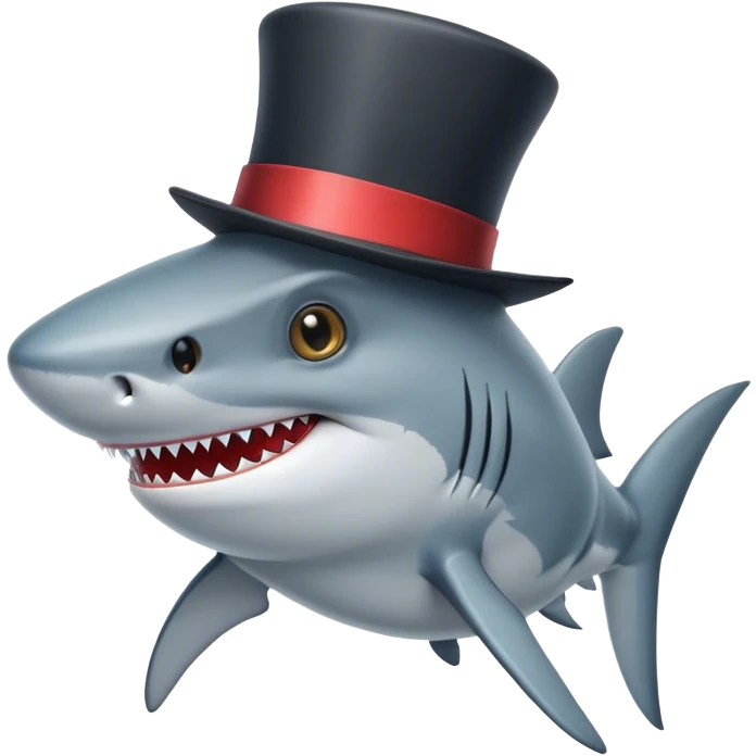 shark with tophat emoji