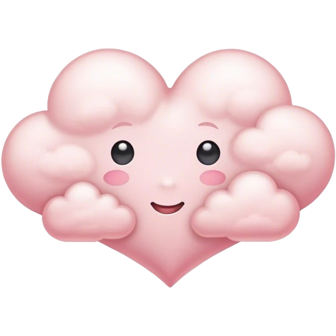 light pink heart cloud emoji