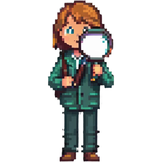 student with a magnifying glass emoji