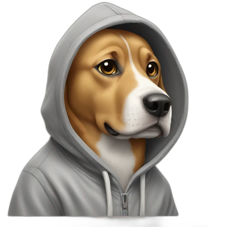 Dog wearing hoodie  emoji