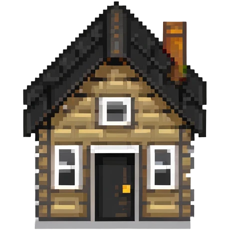 tiny simple house building icon, bright vibrant colors, cheerful, minimal details, small size emoji