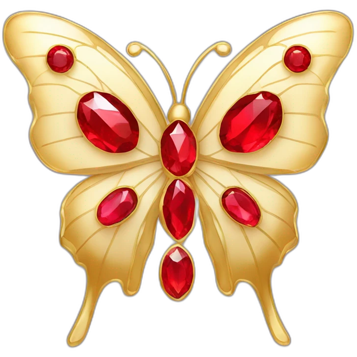 red crystal and gold butterfly jewel emoji