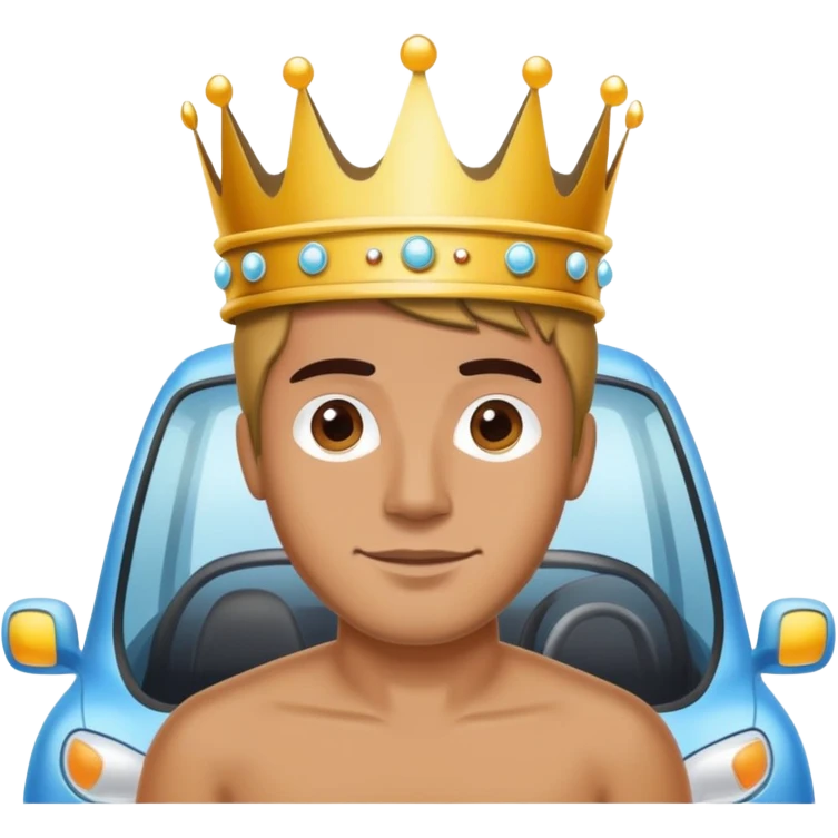 Carwash man wearing a crown emoji