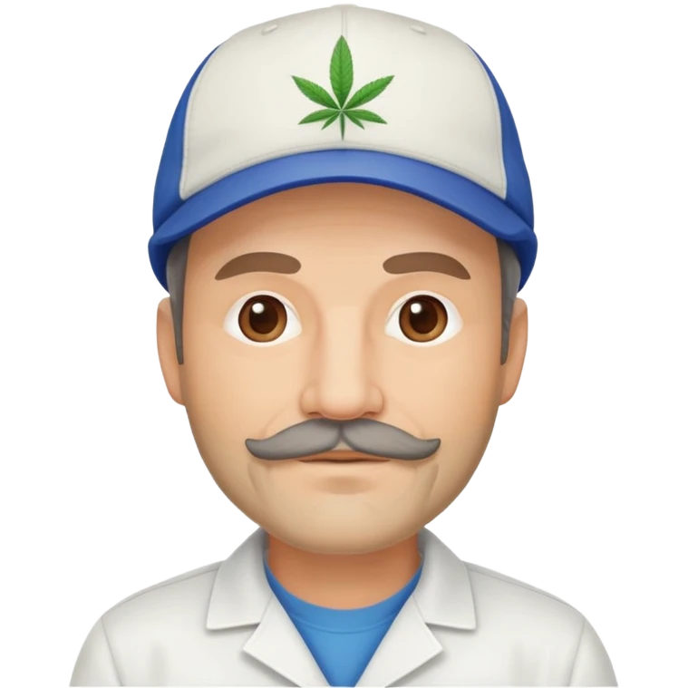 Middle-aged man with facial hair, dispensary owner, wearing a cap emoji