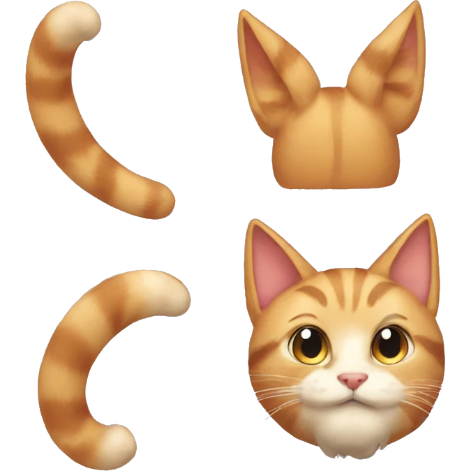 Cat ears and tail set emoji