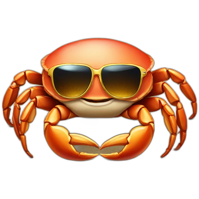 crab with sunglasses  with golden chain  emoji