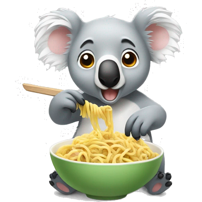Koala eating pasta emoji