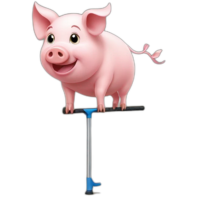 Pig on pogo stick emoji