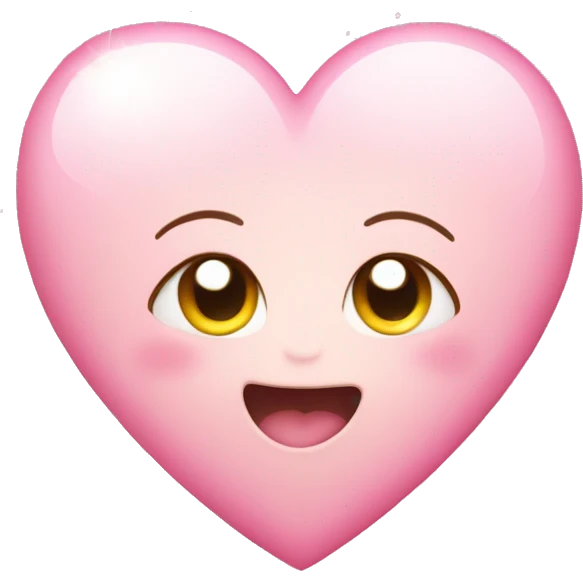 Baby pink love heart with sparkles  emoji