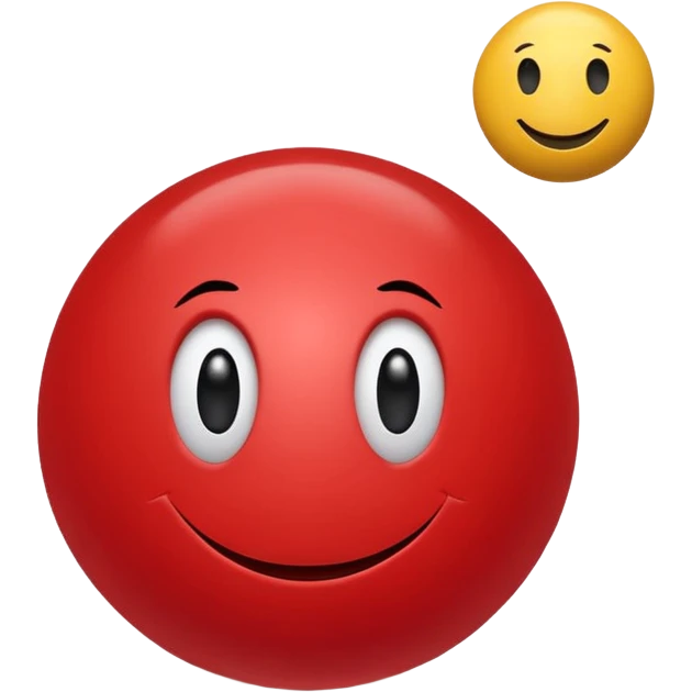Little red ball with smiley face with text: pallina emoji