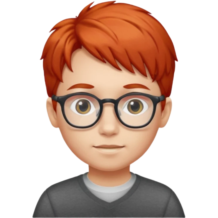 red-haired child wearing glasses emoji