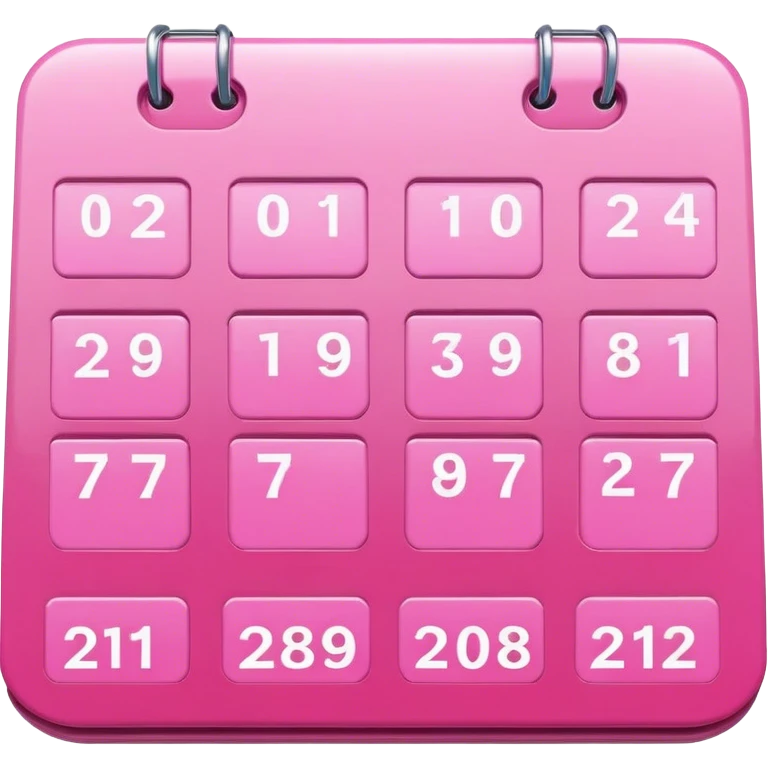 pink calendar with person faces in each date 3d icon emoji