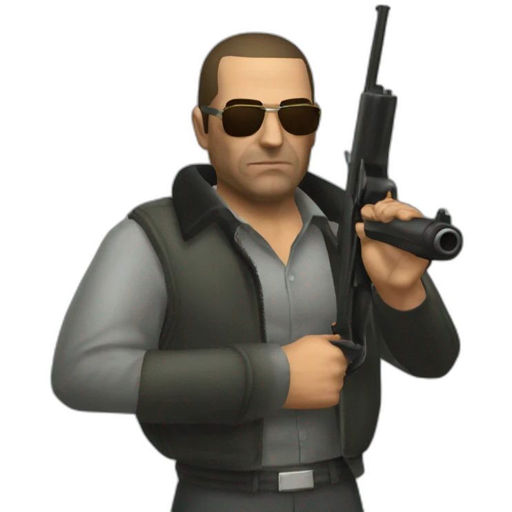 GTA III Italian Mafia man with shotgun emoji
