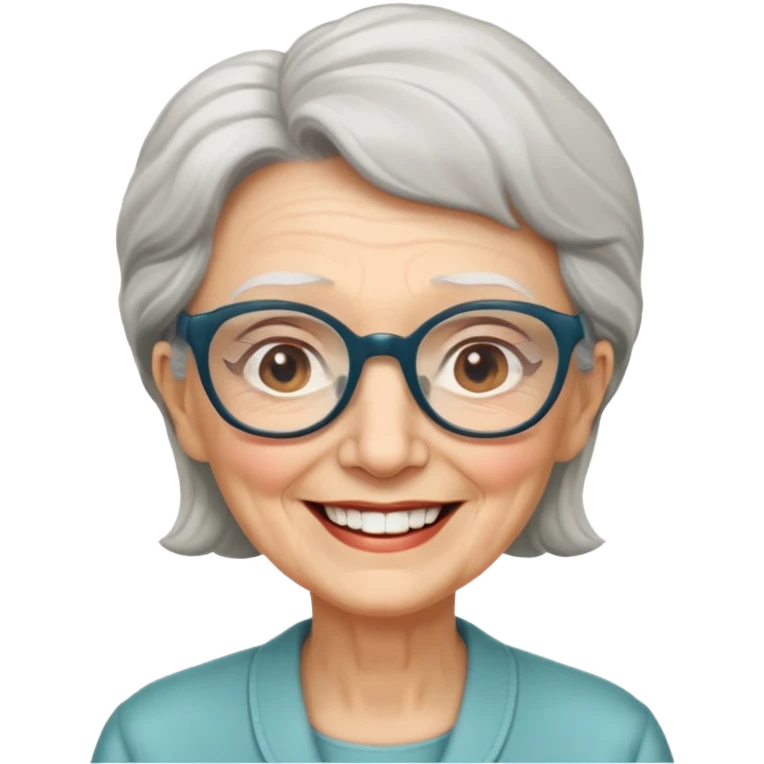 elderly woman with glasses emoji