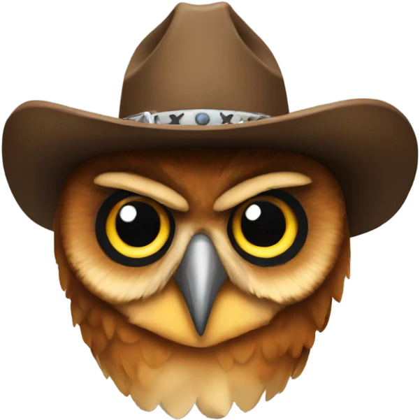 Owl in a cowboy hat emoji