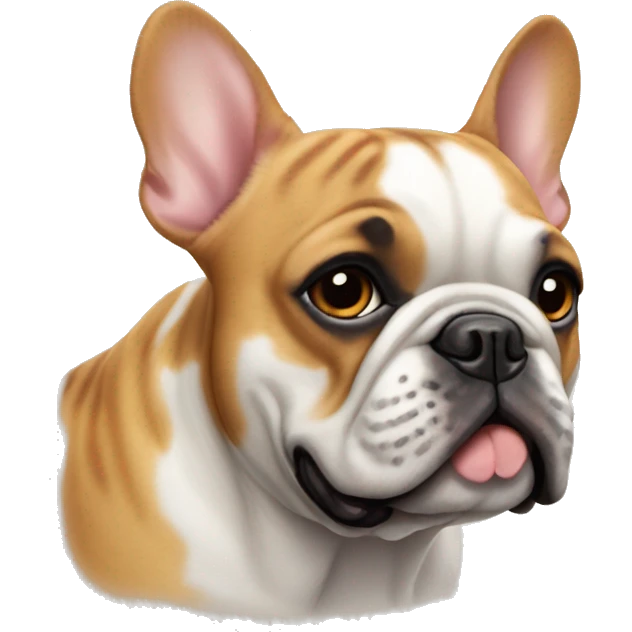 Tiger-colored French bulldog emoji