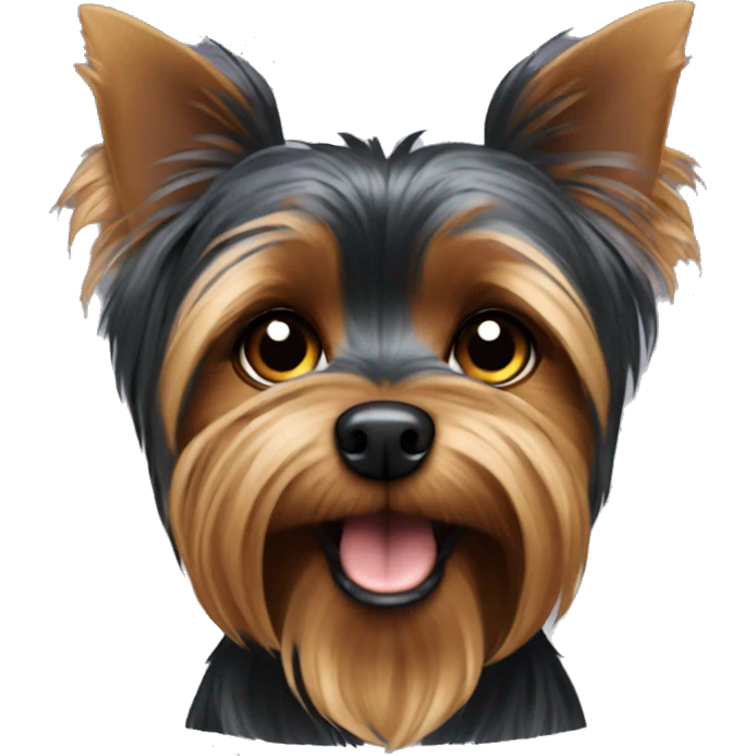 Dark Yorkshire Terrier with hanging ears  emoji