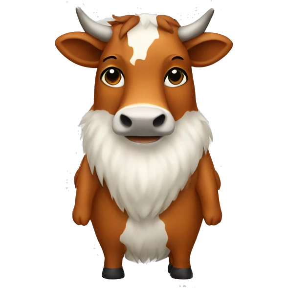 cow in a fox fur coat emoji