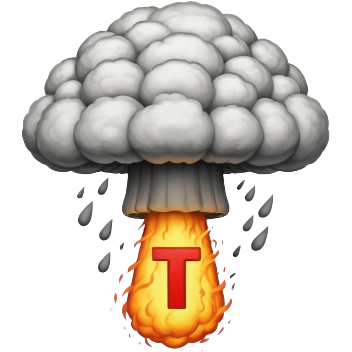 atomic bomb muschroom cloud in the shape of the letter T emoji