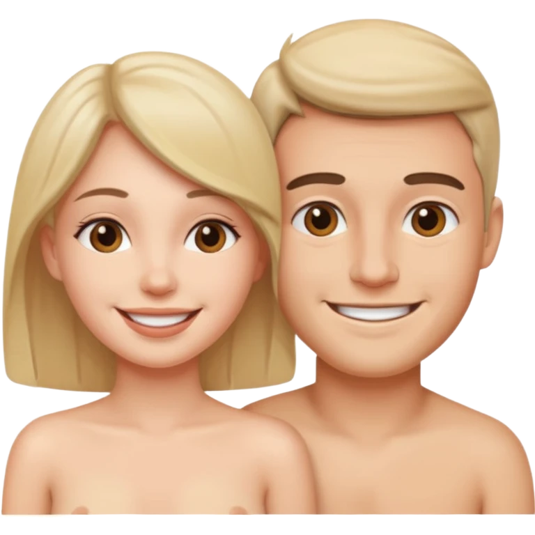 smiley d'un homme et une femme nus cote à cote emoji