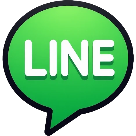 Line messaging app logo, speech bubble with LINE text emoji