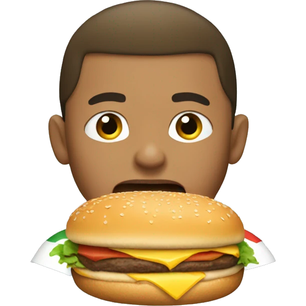 mbappe eating a burger emoji