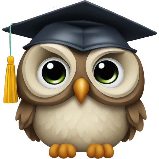 an owl in a graduate cap emoji