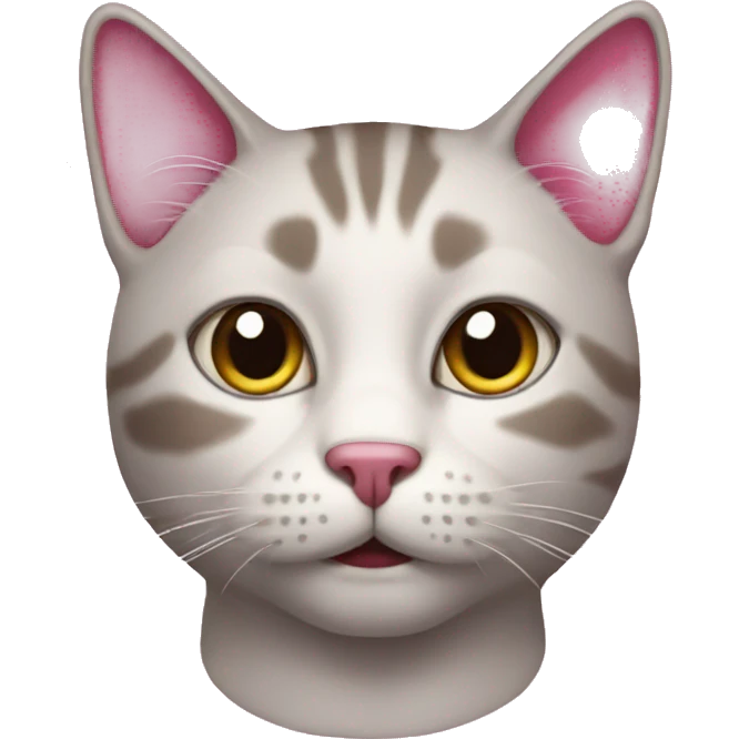 Cat with pink skin emoji