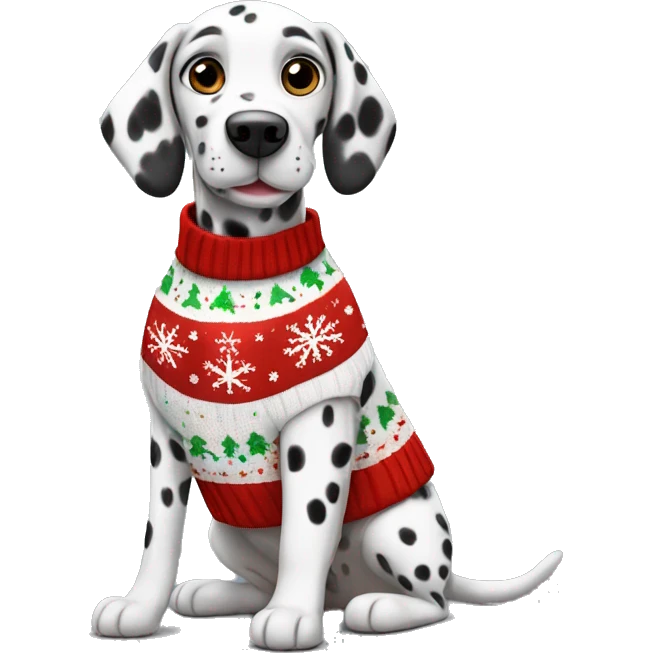 Dalmatian in Christmas jumper emoji