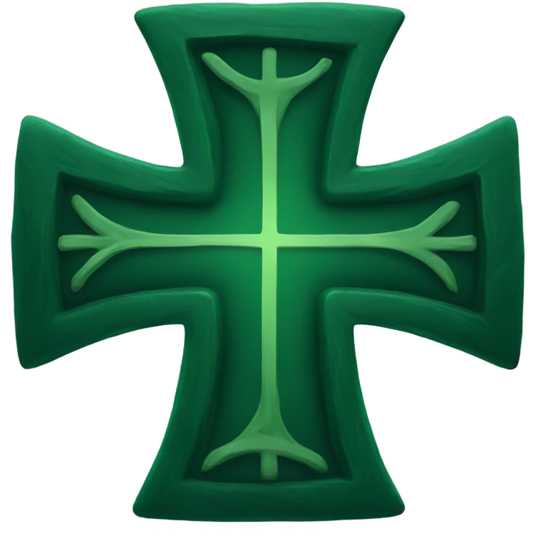 A dark green cross emoji