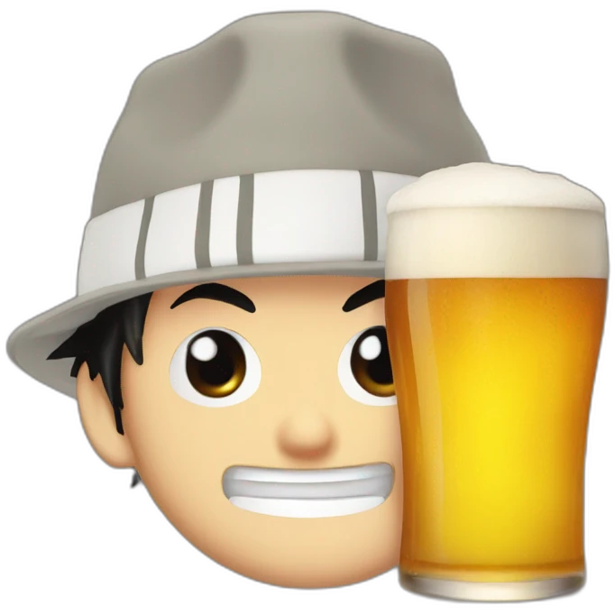 Luffy drink beer emoji
