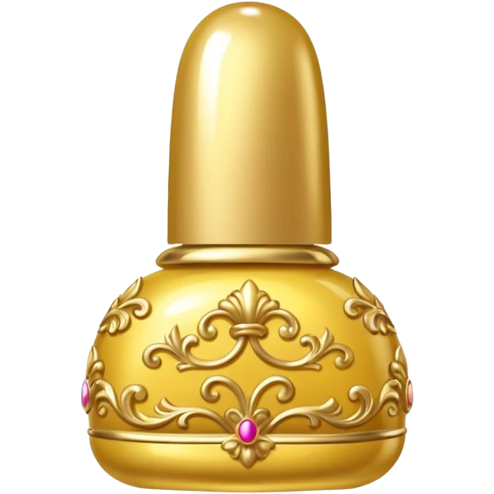 gold rococo wine inflatable puffy nail polish emoji