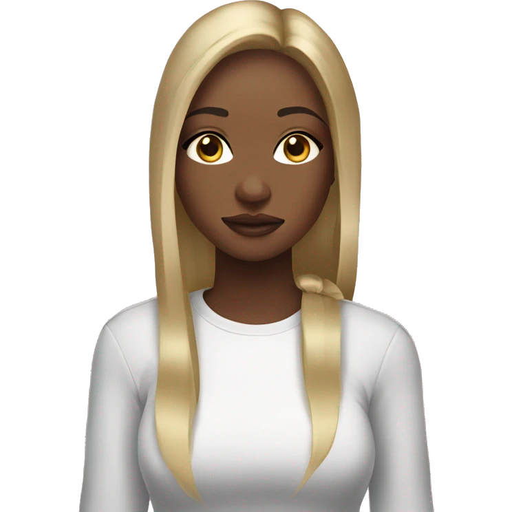 Light skinned girl with silk press and a shirt that says crysis emoji