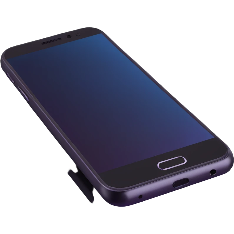 sleek smartphone with glowing screen emoji