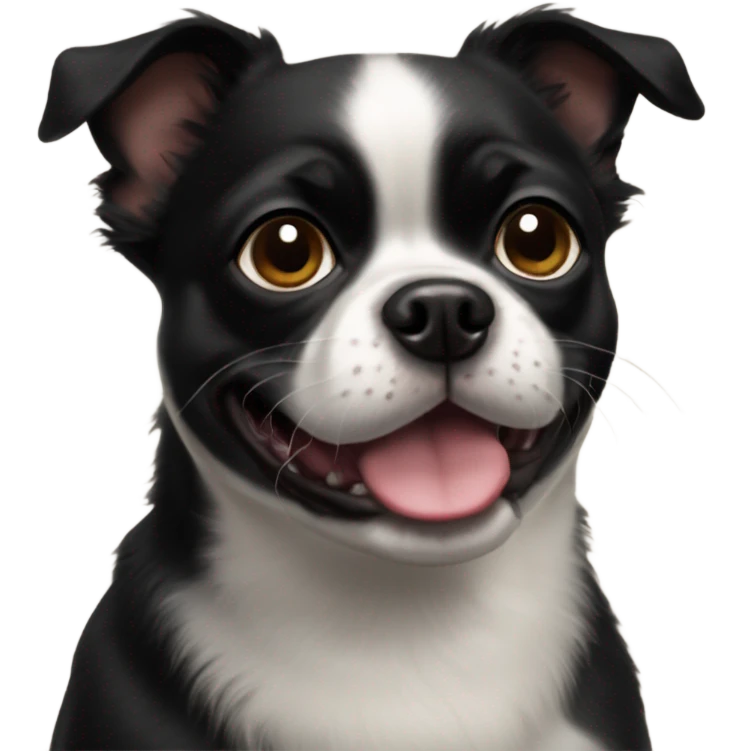 black boston terrier pomeranian mix dog emoji