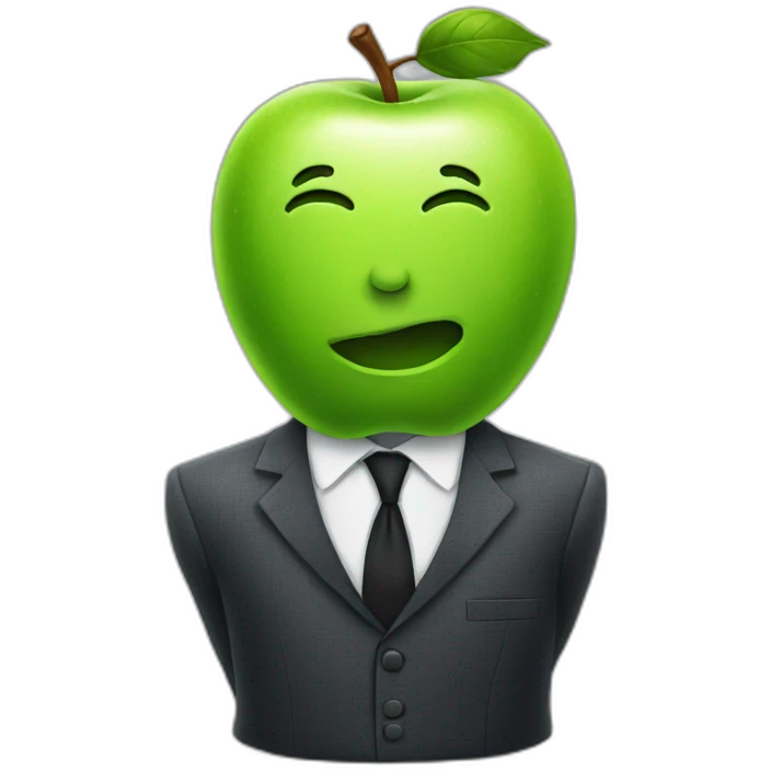 apple wearing suit and tie emoji