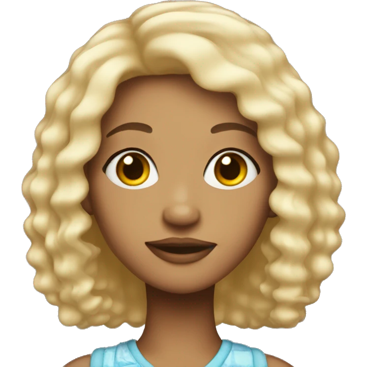 light skin girl wearing a wig with edges emoji