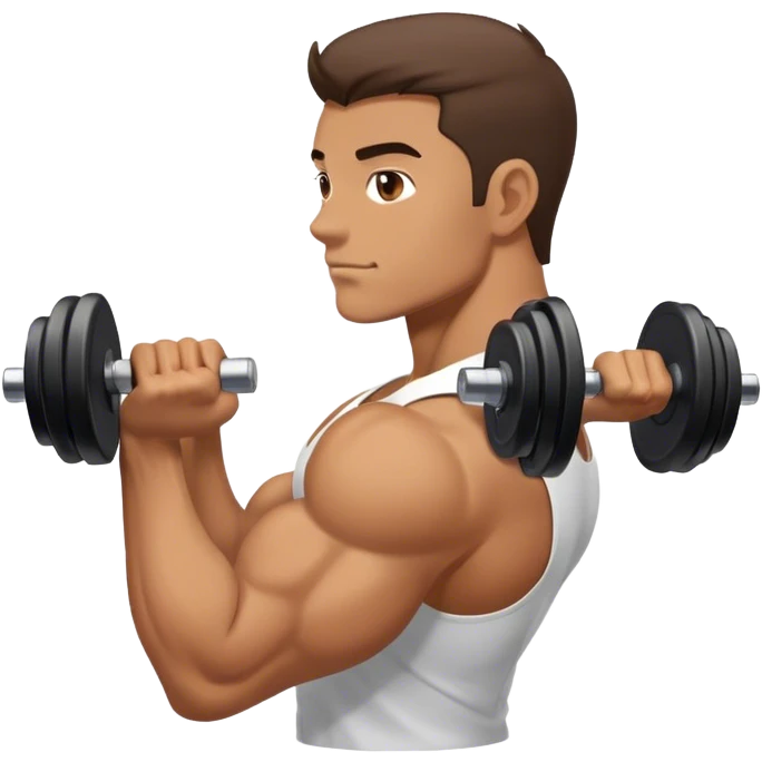 side view guy doing bicep-curls emoji