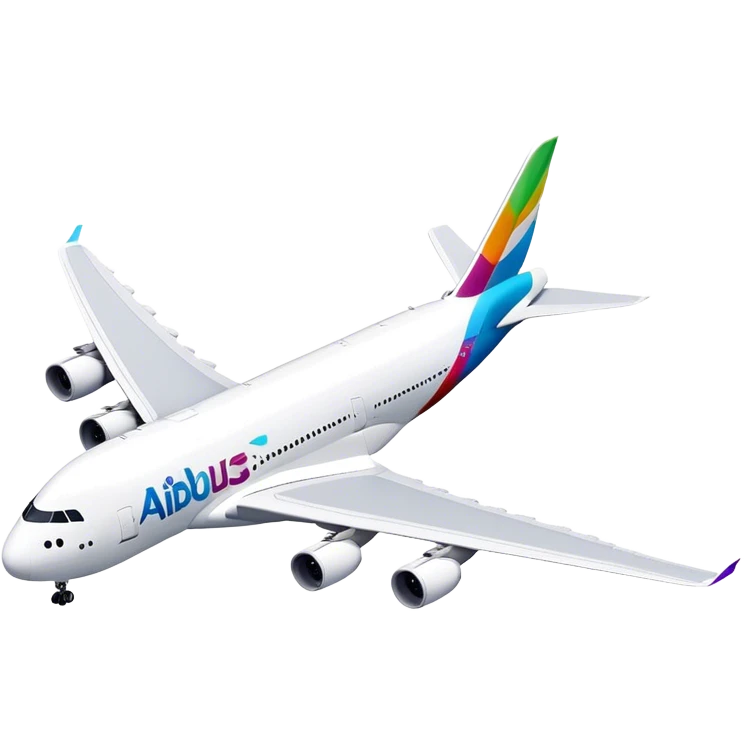 Airbus A380 - Airbus (Model Year: 2021) (Iconic colour: White with colorful tail) emoji