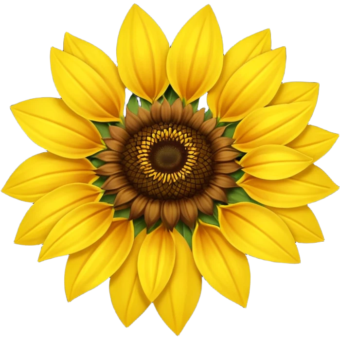 Sunflower yellow wuth dark brown center emoji