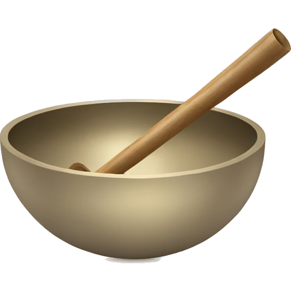 Tibetan Singing bowl with stick emoji