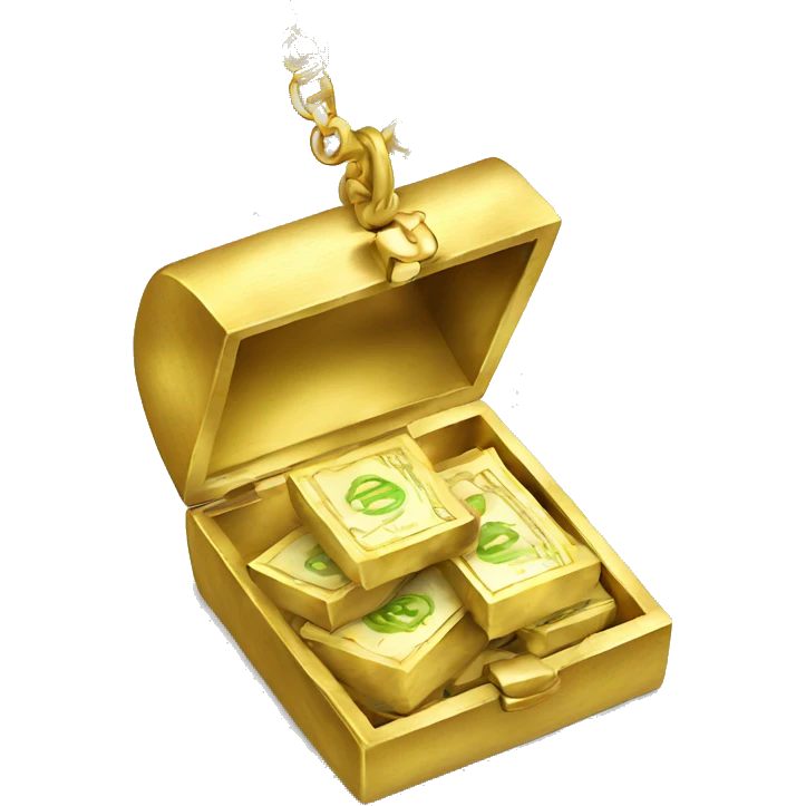 Gold Jewellery with Pound notes emoji