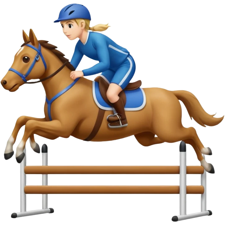 a person riding a dog like a horse over a hurdle emoji