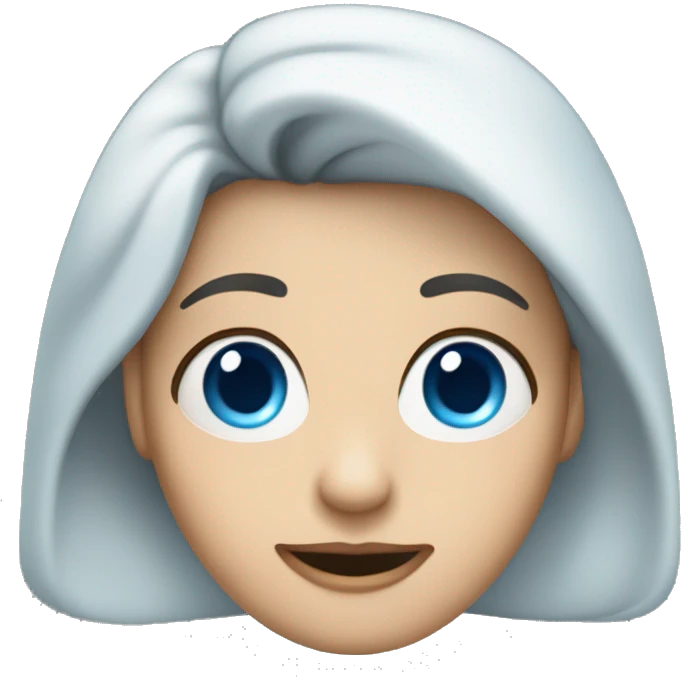 Frau mit blauen Augen und schwarzen Haaren emoji