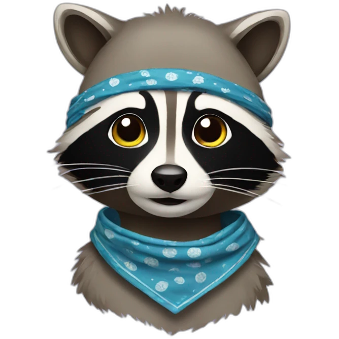 raccoon with bandana emoji