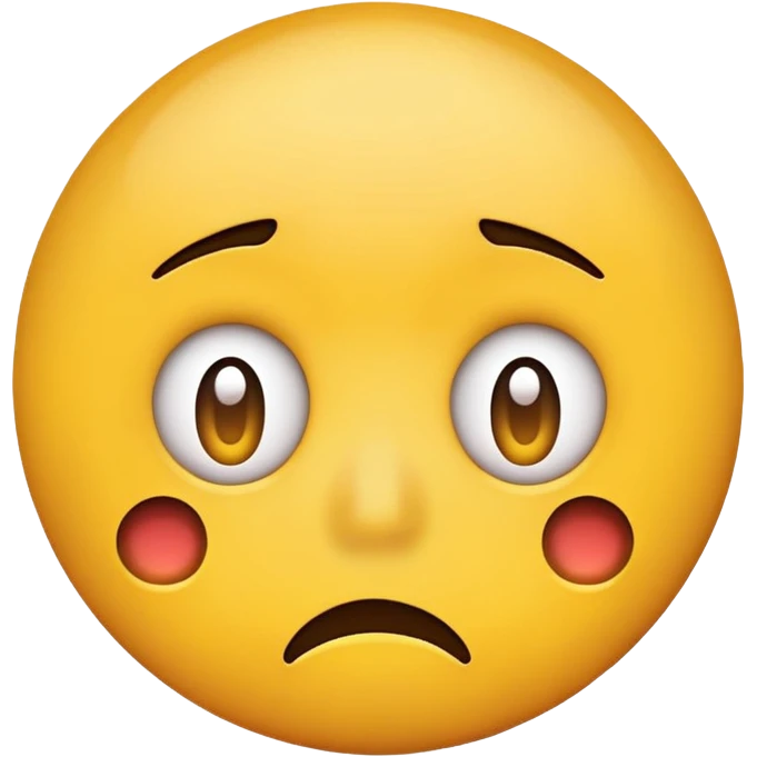 Funny Simple Round Yellow Worried Concerned Face Emoji Expression  emoji
