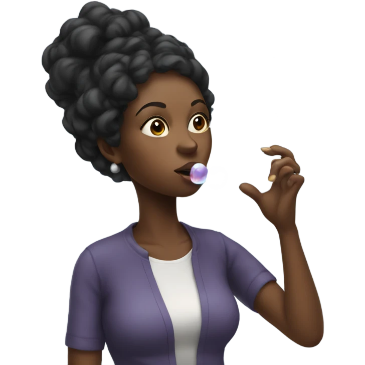 Black woman blowing bubbles  emoji