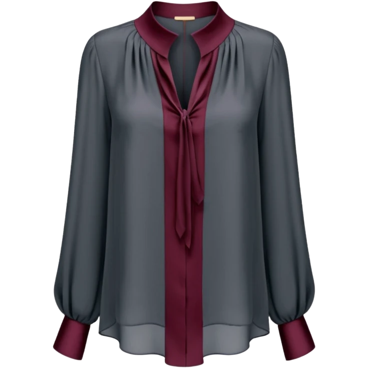 Dark grey and  burgundy luxury style womens blouse emoji
