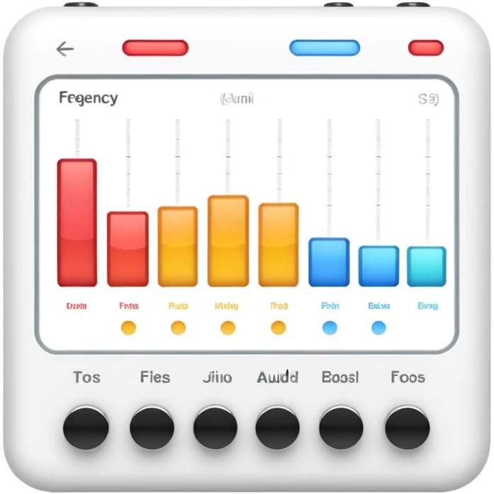 Audio equalizer interface with frequency bands and sliders emoji