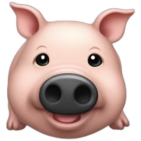 Cochon avec un noir emoji